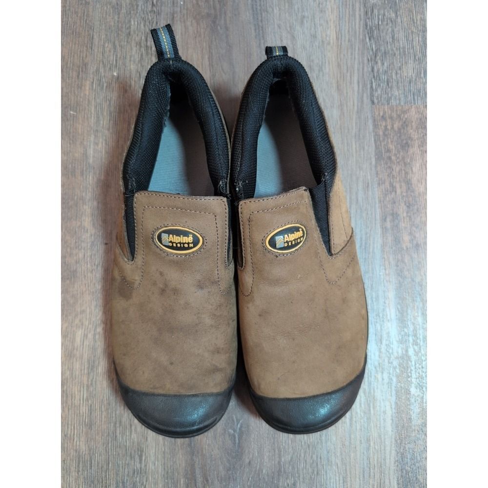 Alpine Design Men's Size 11M Brown Leather Casual Slip On Comfort Shoes